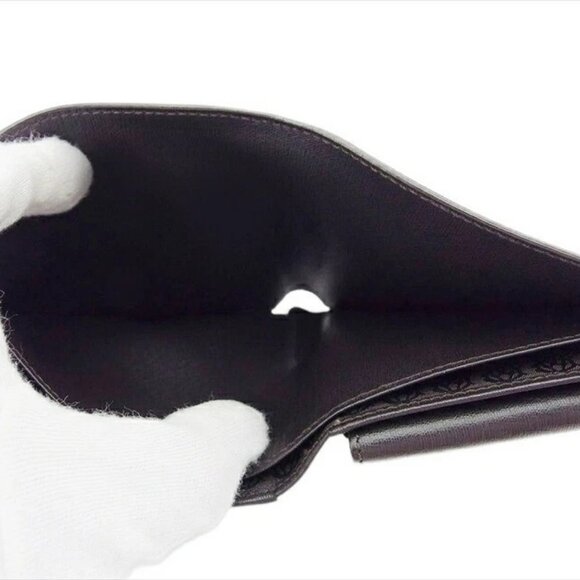 Dunhill Bifold Wallet Brown silver Women Authentic secondhand - Picture 6 of 9